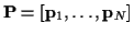 ${\bf P} = [{\bf p}_1, \ldots , {\bf p}_N]$