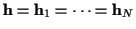 ${\bf h} = {\bf h}_1 = \cdots = {\bf h}_N$