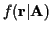 $f({\bf r}\vert{\bf A})$