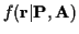 $f({\bf r}\vert{\bf P},{\bf A})$