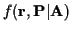 $f({\bf r},{\bf P}\vert{\bf A})$