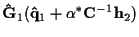 $\displaystyle {\bf\hat{G}}_1 ( {\bf\hat{q}}_1
+ \alpha^* {\bf C}^{-1} {\bf h}_2 )$