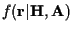 $f({\bf r}\vert{\bf H},{\bf A})$