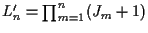 $L_n' = \prod_{m=1}^{n} (J_m + 1)$