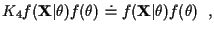 % latex2html id marker 2148
$\displaystyle K_{\ref{eq:f(theta\vert X)}} f({\bf X}\vert \theta ) f( \theta )
\doteq f({\bf X}\vert \theta )f( \theta ) \; \; ,$