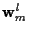 ${\bf w}_m^l$