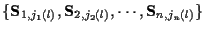$\{ {\bf S}_{1,j_1 (l)} , {\bf S}_{2,j_2 (l)}, \cdots ,
{\bf S}_{n,j_n (l)} \}$