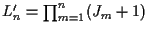 $L_n' = \prod_{m=1}^{n} (J_m + 1)$