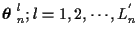 $\mbox{\boldmath$\theta$ }_n^l ; l=1,2, \cdots, L_n^{'}$