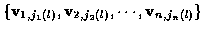$\{ {\bf v}_{1,j_1 (l)} , {\bf v}_{2,j_2 (l)}, \cdots ,
{\bf v}_{n,j_n (l)} \}$