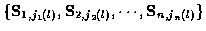 $\{ {\bf S}_{1,j_1 (l)} , {\bf S}_{2,j_2 (l)}, \cdots ,
{\bf S}_{n,j_n (l)} \}$