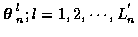 $\mbox{\boldmath$\theta$ }_n^l ; l=1,2, \cdots, L_n^'$