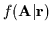 $f({\bf A}\vert{\bf r})$