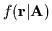 $f({\bf r}\vert{\bf A})$