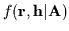 $f({\bf r},{\bf h}\vert{\bf A})$