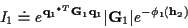 \begin{displaymath}I_1 \doteq
e^{{{\bf {q}}_1}^{*T} {\bf {G}}_1 {\bf {q}}_1} \vert{\bf {G}}_1\vert e^{-{\phi}_1({\bf h}_2)}
\end{displaymath}